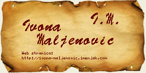Ivona Maljenović vizit kartica